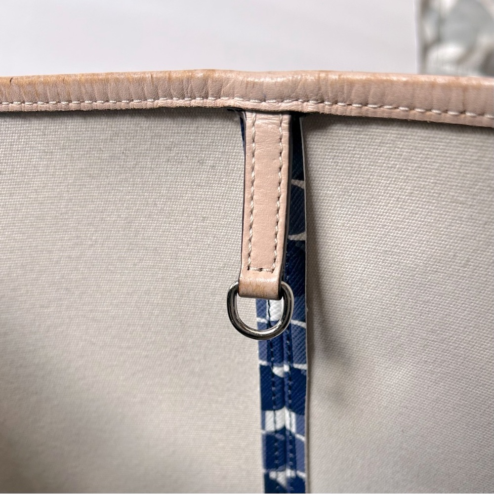 Coach Blue White Beige Signature Tote Bag Park Metro Dream C Logo F25673 - Picture 13 of 14